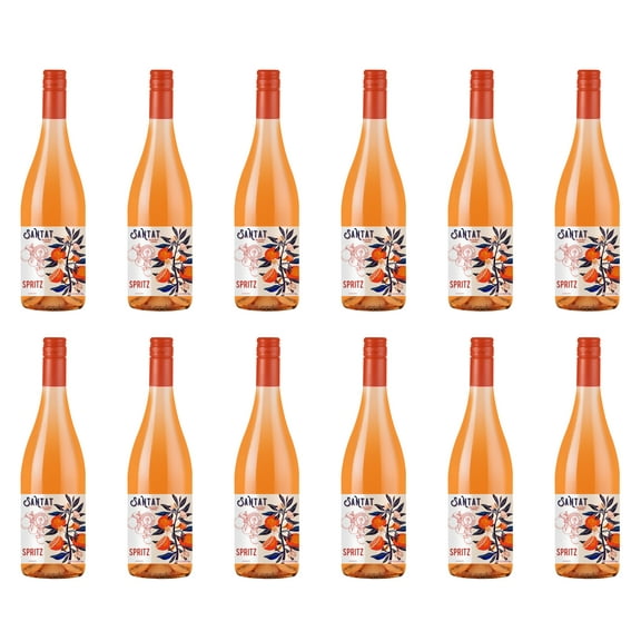 Santat Spritz | Sparkling Orange Bitter Apritif Inspired by The Mediterranean | 0% ABV Non-Alcoholic Ready to Drink | 750ml | Imported from France (Pack of 12, 304.8, Fl Oz)