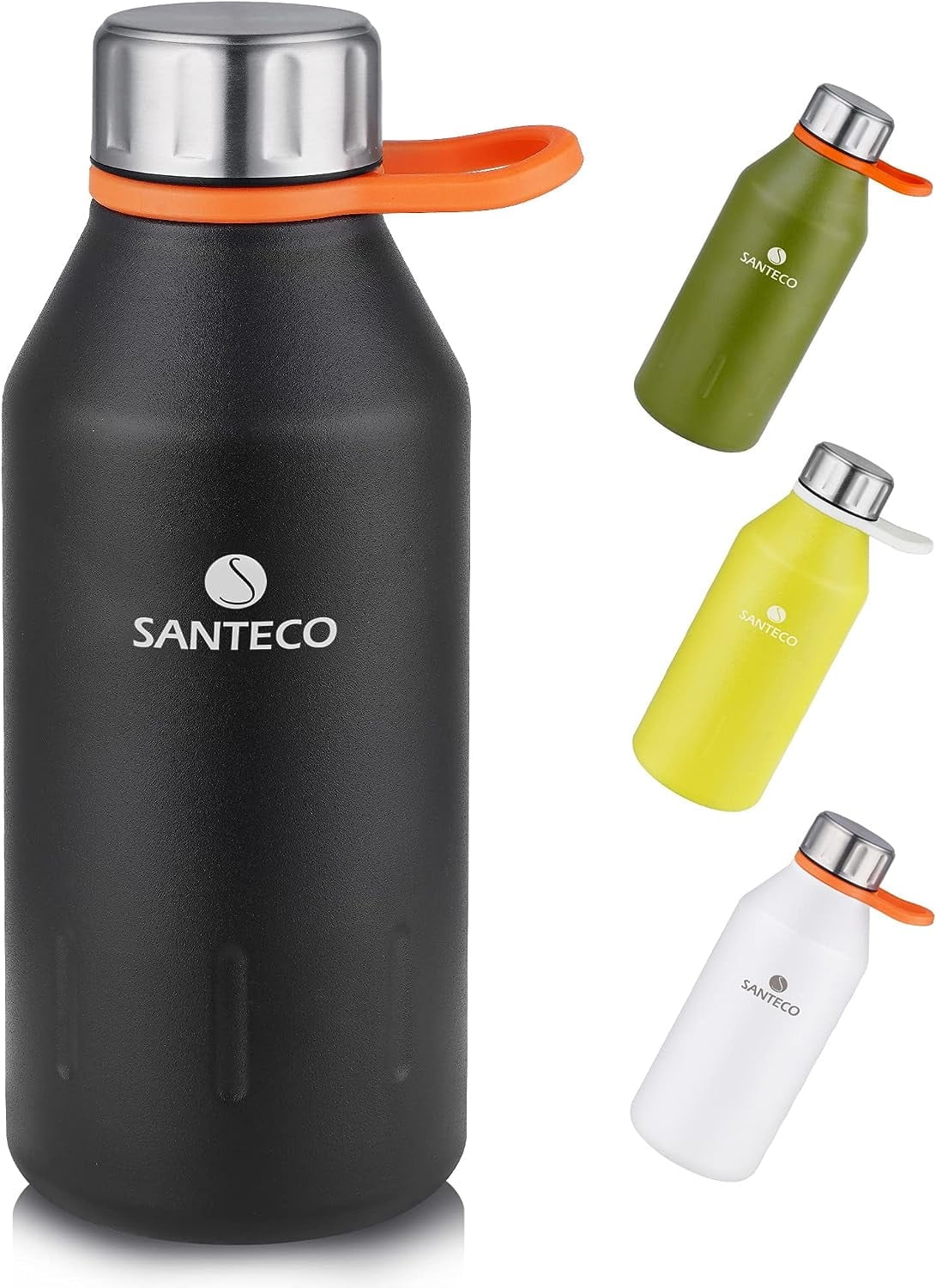 SANTECO Kotka Thermal Bottle, 17 oz, Stainless Steel, Vacuum Insulated, Moss Green