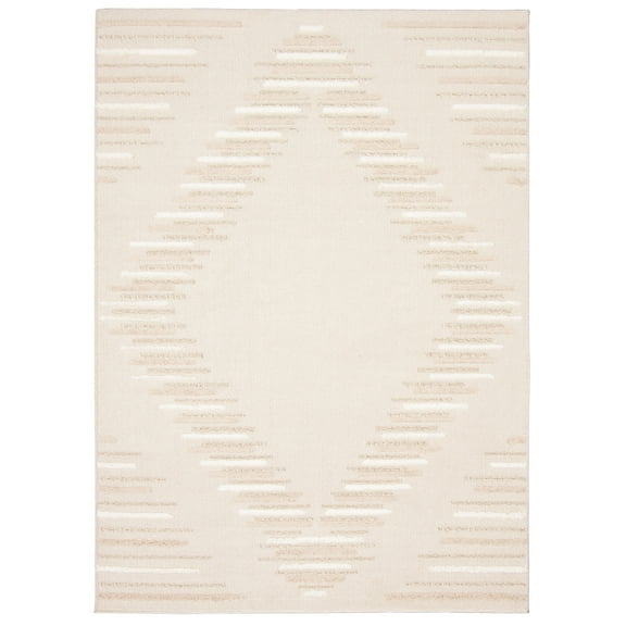 Santee White/Dark Beige Rug 5'0" x 7'0"