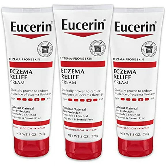 Santel Eczema Relief Cream - Full Body Lotion for Eczema-Prone Skin - 8 oz. Tube (Pack of 3)