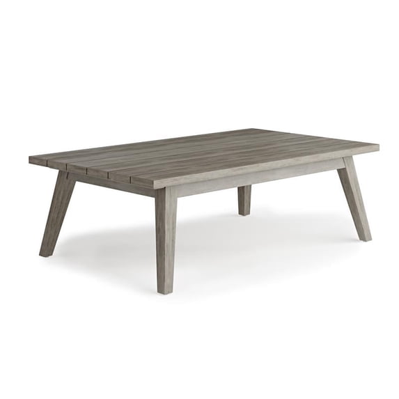 Santiago 43" Wide Contemporary Outdoor Coffee Table in Distressed Weathered Gray