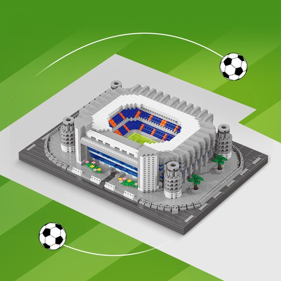Santiago Bernabéu Stadium Building Set - Soccer Field and Model Building Kit for Adults, Home and office Collectible Decor Piece, Great Gift Idea for Sports Fans