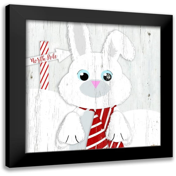 Santiago, Daniela 12x12 Black Modern Framed Museum Art Print Titled - Snow Bunny