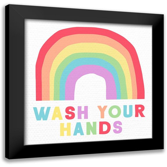Santiago, Daniela 12x12 Black Modern Framed Museum Art Print Titled - Wash Your Hands