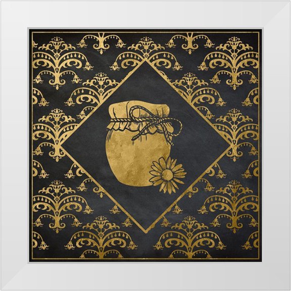 Santiago, Daniela 12x12 White Modern Wood Framed Museum Art Print Titled - Golden Honey Pot
