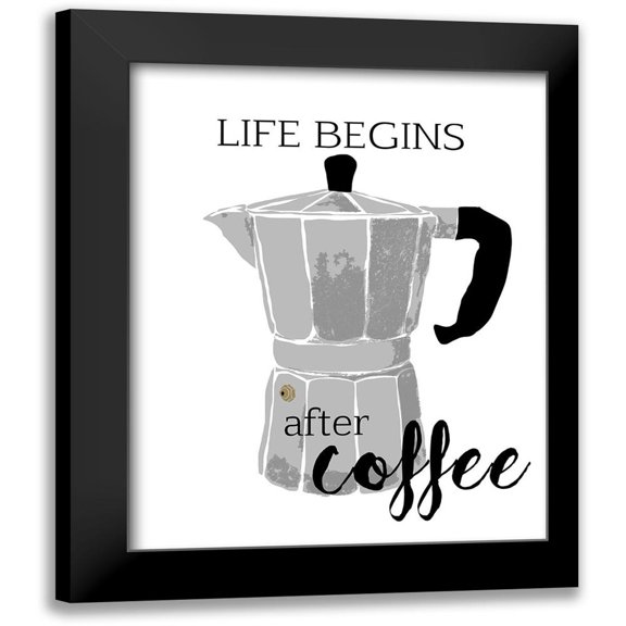 Santiago, Daniela 12x14 Black Modern Framed Museum Art Print Titled - Begins After Coffee