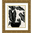 thumbnail image 1 of Santiago, Daniela 12x14 Gold Ornate Wood Framed with Double Matting Museum Art Print Titled - Black and White Potted Plant II, 1 of 4