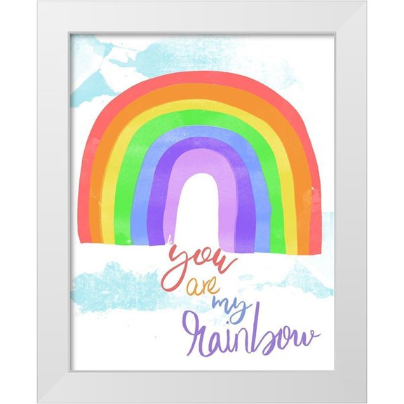 Santiago, Daniela 12x14 White Modern Wood Framed Museum Art Print Titled - You Are My Rainbow