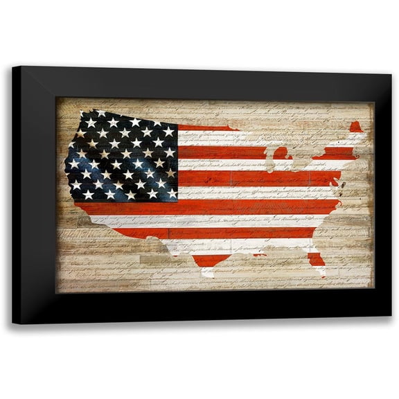 Santiago, Daniela 14x11 Black Modern Framed Museum Art Print Titled - American Flag
