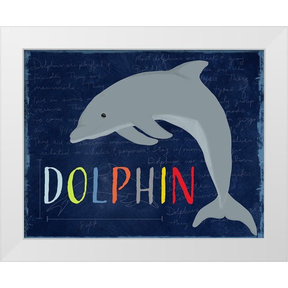 Santiago, Daniela 14x12 White Modern Wood Framed Museum Art Print Titled - Dolphin