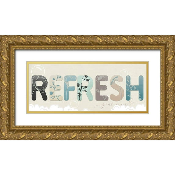 Santiago, Daniela 14x8 Gold Ornate Wood Framed with Double Matting Museum Art Print Titled - Refresh Your Mind