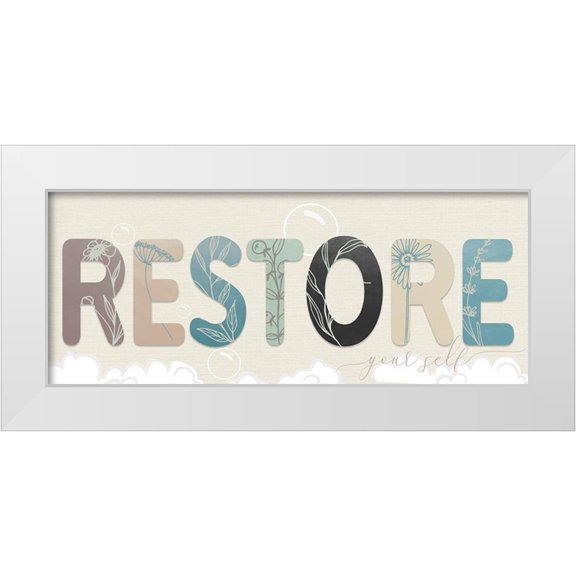 Santiago, Daniela 14x8 White Modern Wood Framed Museum Art Print Titled - Restore Your Self