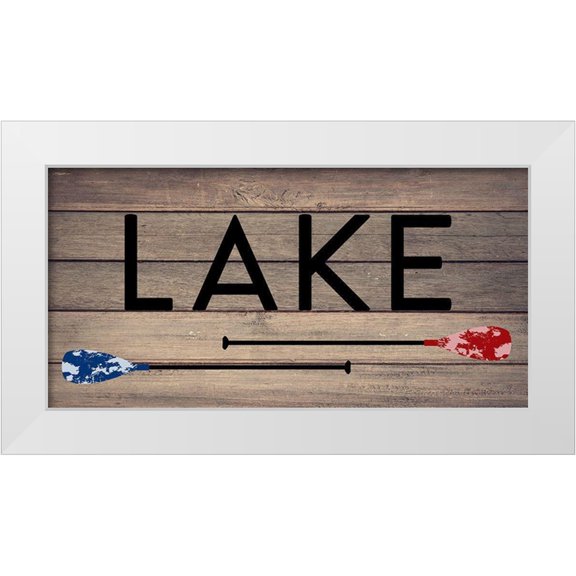 Santiago, Daniela 14x9 White Modern Wood Framed Museum Art Print Titled - Lake Paddles