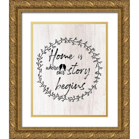 Santiago, Daniela 15x18 Gold Ornate Wood Framed with Double Matting Museum Art Print Titled - Where Our Story Begins