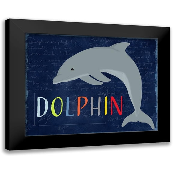 Santiago, Daniela 24x20 Black Modern Framed Museum Art Print Titled - Dolphin