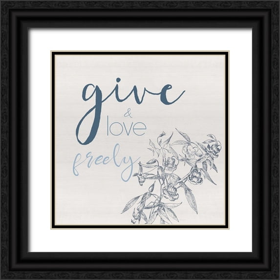 Santiago, Daniela 26x26 Black Ornate Wood Framed with Double Matting Museum Art Print Titled - Give Freely