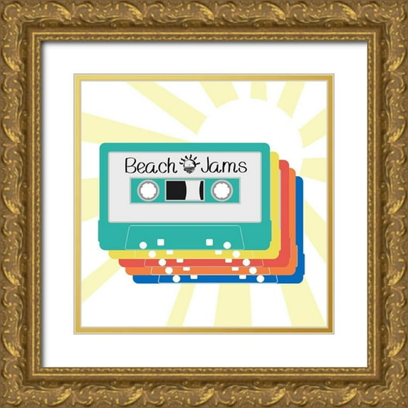 Santiago, Daniela 26x26 Gold Ornate Wood Framed with Double Matting Museum Art Print Titled - Beach Jams