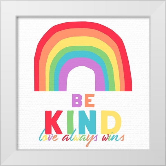 Santiago, Daniela 26x26 White Modern Wood Framed Museum Art Print Titled - Be Kind