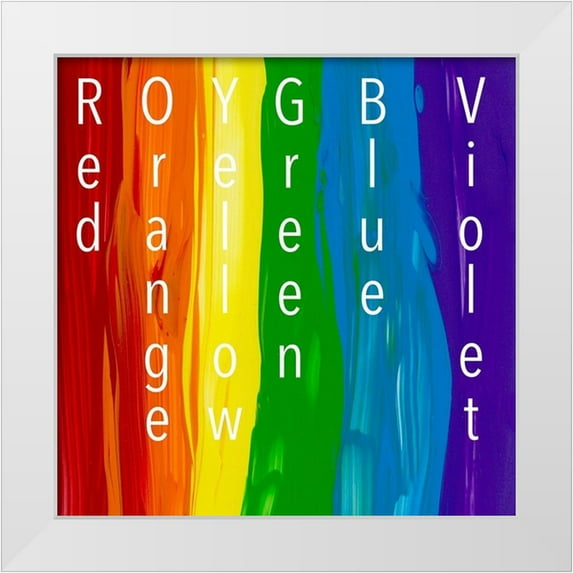 Santiago, Daniela 26x26 White Modern Wood Framed Museum Art Print Titled - Rainbow