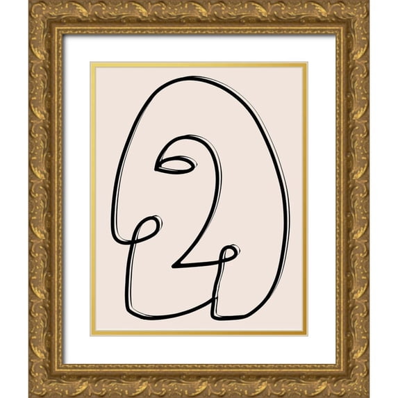 Santiago, Daniela 26x32 Gold Ornate Wood Framed with Double Matting Museum Art Print Titled - Face It II