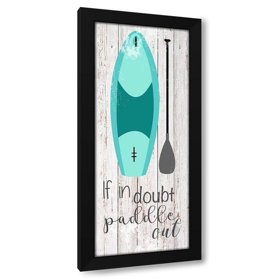 Daniela Santiago 8x14 Black Modern Wood Framed Wall Art Titled - Paddle Board