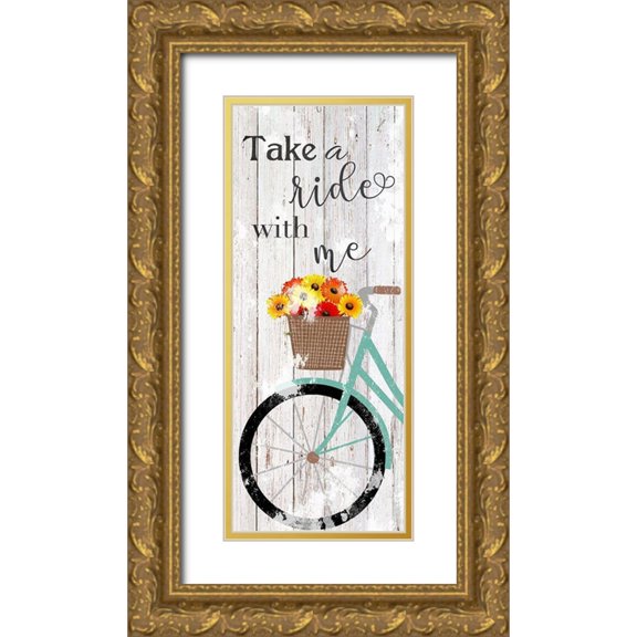 Santiago, Daniela 8x14 Gold Ornate Wood Framed with Double Matting Museum Art Print Titled - Bicycle Ride