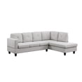 thumbnail image 1 of Santiago Light Gray Linen Fabric Sectional Sofa with Right Facing Chaise, 1 of 5