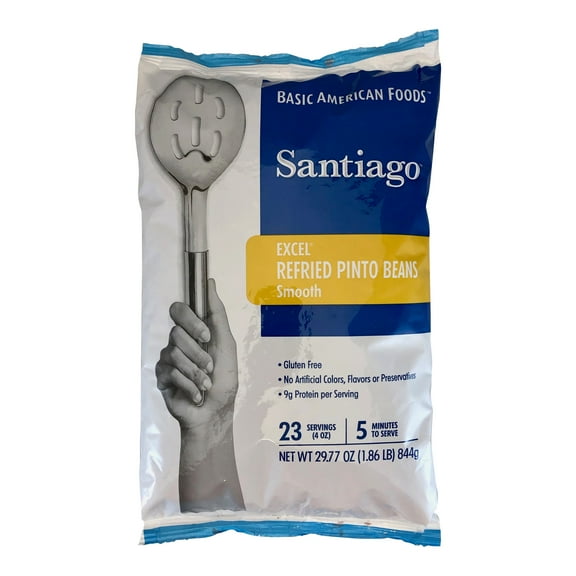 Santiago Refried Beans Pinto Beans Dry for Bean Dip Smooth 1.86lb Pouch
