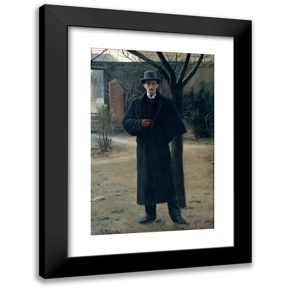 Santiago Rusiñol 11x14 Black Modern Framed Museum Art Print Titled - Portrait of Miquel Utrillo (From 1889 Underil 1890)
