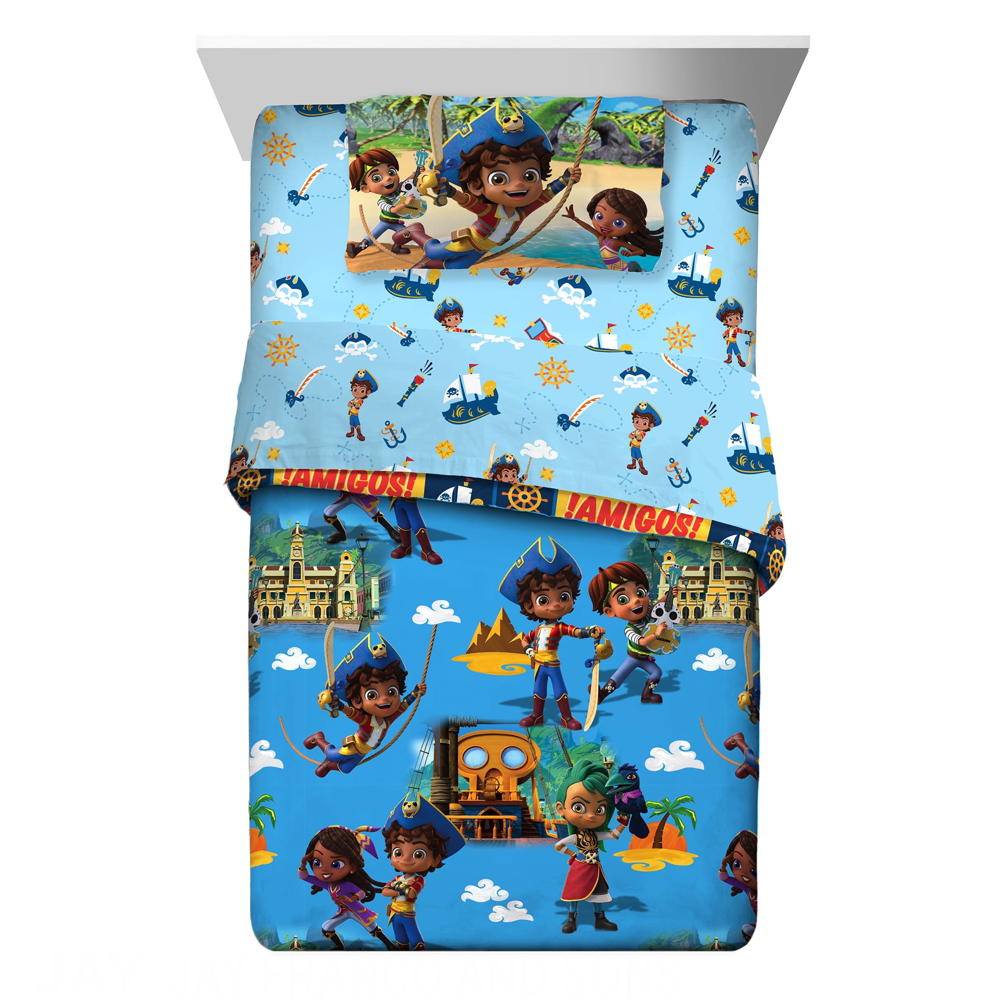 Santiago of the Seas Kids Full Bed in a Bag, Comforter and Sheets, Blue