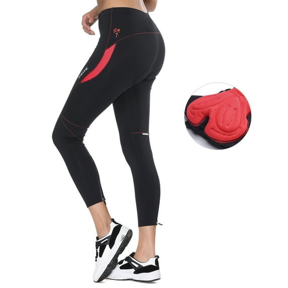Santic Women's Bike Pants Cycling Tights Padded Bicycle Long Trousers Bike Tights Pink S