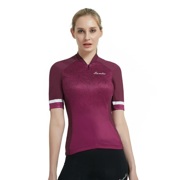 Santic Womens Cycling Jersey Shorts Sleeve Bicycle Jersey Bike Jersey Biking Tops
