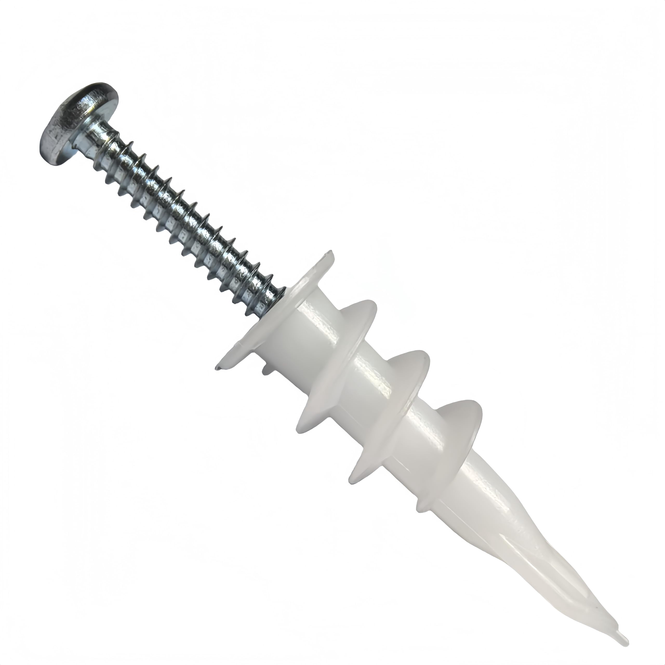 #8 Self-Drilling Drywall Anchors with Zinc-Plated Screws-10 Pack