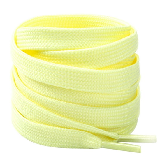 Santimon 2 Pairs Classic Flat Shoelace Replacement Shoe Strings for Sneakers/ Athletic Shoes/ Canvas Shoes/ Boots 24" Light Yellow