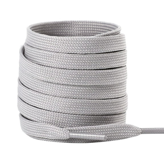 Santimon 2 Pairs Classic Flat Shoelace Replacement Shoe Strings for Sneakers/ Athletic Shoes/ Canvas Shoes/ Boots 35" Grey