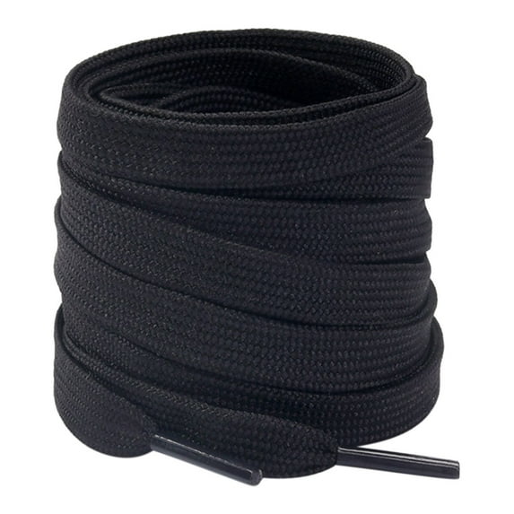 Santimon 2 Pairs Classic Flat Shoelace Replacement Shoe Strings for Sneakers/ Athletic Shoes/ Canvas Shoes/ Boots 47" Black