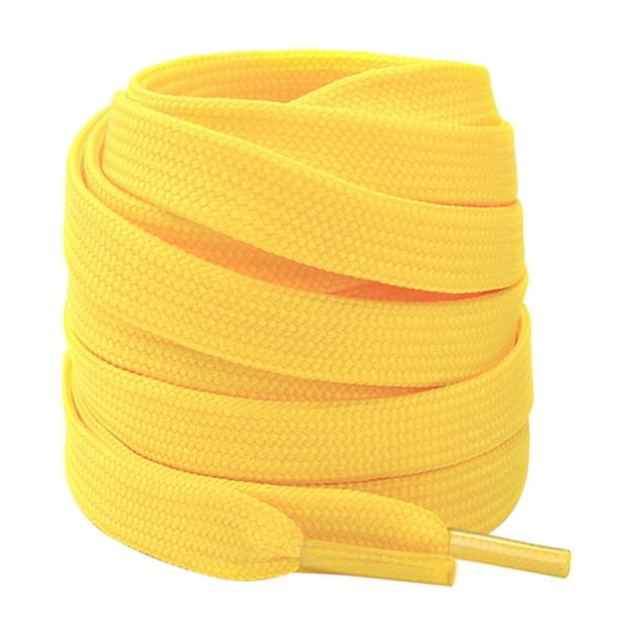 Santimon 2 Pairs Classic Flat Shoelace Replacement Shoe Strings for Sneakers/ Athletic Shoes/ Canvas Shoes/ Boots 47" Yellow
