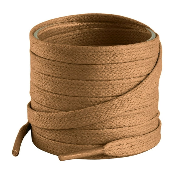 Santimon 2 Pairs Classic Waxed Flat Shoelace for Boots/ Sneakers/ Sport Shoes 27" Light Brown