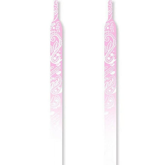 Santimon 2 Pairs Flat Shoelaces Fashionable Gradient Tie Dyed Floral Pattern Shoe Strings 47" Pink