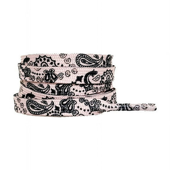 Santimon 2 Pairs Flat Shoelaces Fashionable Tie Dyed Floral Pattern Shoe Strings 47" Pink Black