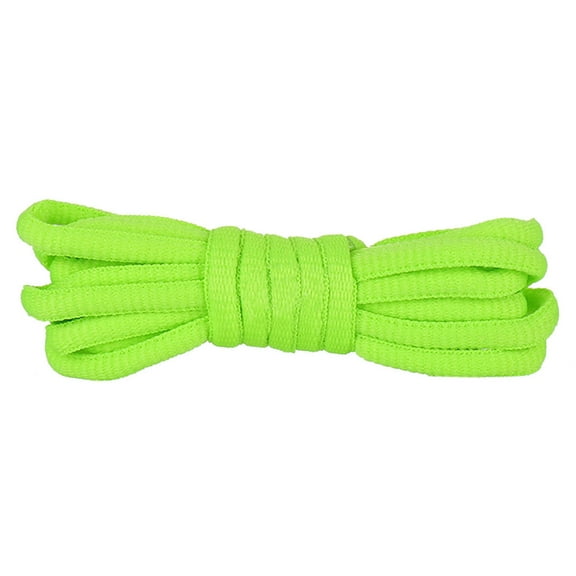 Santimon 2 Pairs Oval Cotton Shoelace for Canvas Sneakers Boots Athletic Shoes 47" Neon Green