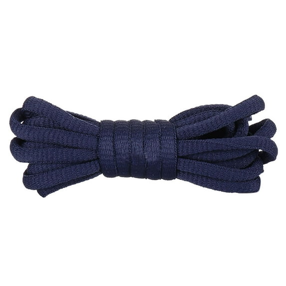 Santimon 2 Pairs Oval Cotton Shoelace for Canvas Sneakers Boots Athletic Shoes 51" Navy Blue