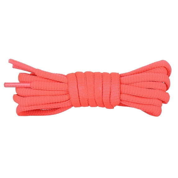 Santimon 2 Pairs Oval Cotton Shoelace for Canvas Sneakers Boots Athletic Shoes 51" Orange Red