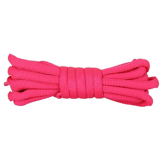 Santimon 2 Pairs Oval Cotton Shoelace for Canvas Sneakers Boots Athletic Shoes 55" Neon Pink