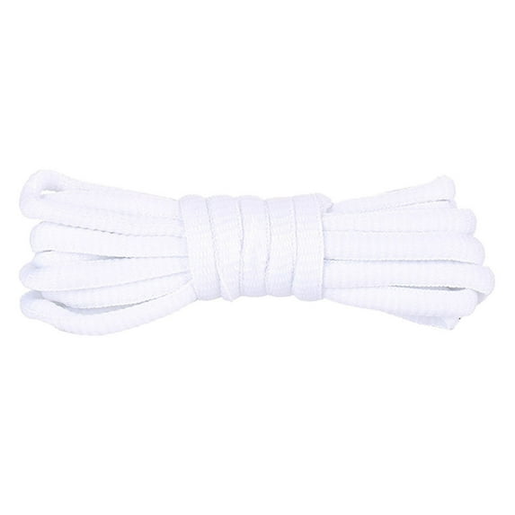 Santimon 2 Pairs Oval Cotton Shoelace for Canvas Sneakers Boots Athletic Shoes 70" White
