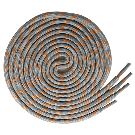 Santimon 2 Pairs Replacement Classic Round Shoelace for Boots/ Canvas Sneakers/ Hiking Boots/ Sport Shoes 63" Grey Orange