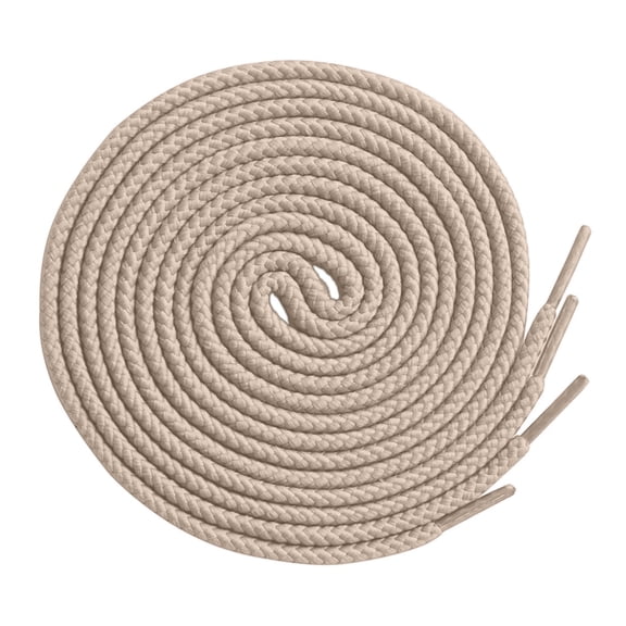 Santimon 2 Pairs Round Cotton Shoelace for Dress Shoes Oxford Shoes Chelsea Boots 55" Khaki