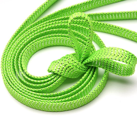 Santimon 2 Pairs Sequin Flat Shoelace for Sneakers Running Shoes High Tops Boots Canvas Sneakers Casual Shoes 47" Green