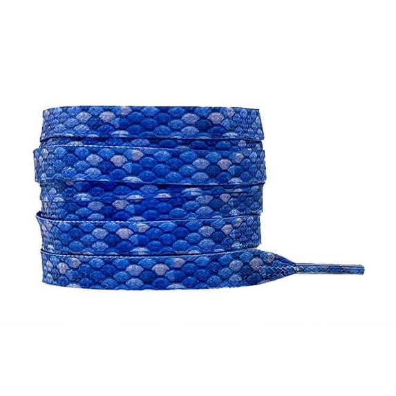 Santimon 2 Pairs Stripe Pattern Flat Sneakers Shoelace Unique Shoe Strings for Boots High Tops Athletic Shoes 47" Blue Serpentine
