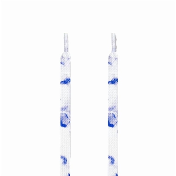 Santimon 2 Pairs Tie-Dye Ink Blending Flat Shoelace Stylish Shoes Laces for Boots Athletic Shoes Sneakers High Tops 55" Royal Blue